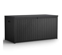 The Fellie Lockable Gadern Storage Box, Outdoor Storage Box Waterproof, Plastic Garden Sotrage Box for Garden Tools, Cushions Toys, 125x56x61.5 cm, (430L-Black)
