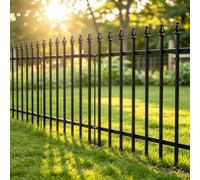 The Fellie Metal Garden Border Fence 61cm High, 5 Panels, Black | No Dig Install with Stakes - 3M Total Length, Rustproof Metal, Animal Barrier for Flower Beds & Lawn, Easy to Reposition.