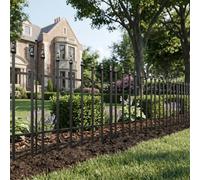 The Fellie Metal Garden Border Fence 91cm High, 5 Panels, Black