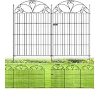 The Fellie Metal Garden Fence Panels with Gate 101 cm High, Black