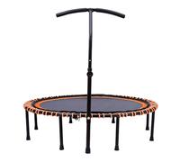 The Fellie Rebounder Trampoline for Adults48" Foldable Mini Trampoline with Adjustable T-Bar Handle Fitness Trampolines Indoor Outdoor Small Bungee Rebounder for Workout Exercise, Orange