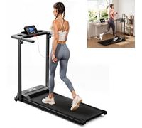 The Fellie Treadmills for Home Foldable 2.0 HP Quiet Walking Pad with Handle Bar Walking Machine with LED Display, Safety Key Lock 1-6KM/H Under Desk Treadmill for Office, Easy Assembly, Black