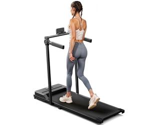 The Fellie Treadmills for Home Foldable 2.0 HP Quiet Walking Pad with Handle Bar Walking Machine with LED Display, Phone Holder 1-6KM/H Under Desk Treadmill for Office, Easy Assembly, Black