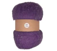 The Felt Box Carded Needle Felting Wool Maori DHG Natural Carded Batt with Coarse Short Fibres 100g - Violet