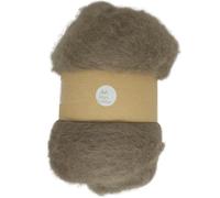 The Felt Box Carded Needle Felting Wool Maori DHG Natural Carded Batt with Coarse Short Fibres 100g -Ash