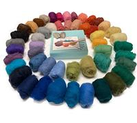The Felt Box Needle Felting Starter Kit - 500g Wool in 50 Colours, Felting Needles, Wooden Holder, Finger Protectors & Foam Mat - Complete Beginner Set for 3D & Wet Felting Crafts