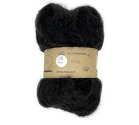 The Felt Box Needle Felting Wool 100g - Black Shade #08 - Carded Batt with Short Coarse Fibres (~27 Microns) - New Zealand Sheep Wool Core & Surface Layers Wet Felting Crafts