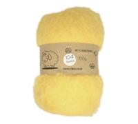 The Felt Box Needle Felting Wool Carded Batting : Short Coarser Mixed Together Fibres, Use as Core or Finish Wool 100 g | 3.5 oz-Sunshine #104