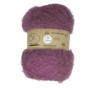 The Felt Box Needle Felting Wool Carded Batting : Short Coarser Mixed Together Fibres, Use as Core or Finish Wool 100 g | 3.5 oz- Amethyst #51