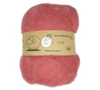 The Felt Box Needle Felting Wool Carded Batting : Short Coarser Mixed Together Fibres, Use as Core or Finish Wool 100 g | 3.5 oz- Blush #47