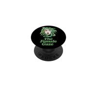 The Female Gaze Gorgon Medusa Illustration Green Snakes PopSockets Adhesive PopGrip