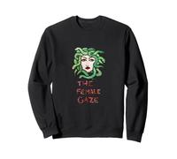 The Female Gaze Gorgon Medusa Illustration Green Snakes Sweatshirt