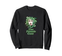 The Female Gaze Gorgon Medusa Illustration Green Snakes Sweatshirt