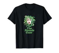 The Female Gaze Gorgon Medusa Illustration Green Snakes T-Shirt