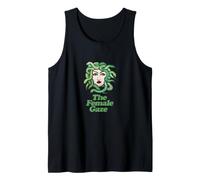 The Female Gaze Gorgon Medusa Illustration Green Snakes Tank Top