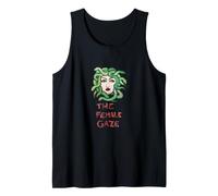 The Female Gaze Gorgon Medusa Illustration Green Snakes Tank Top