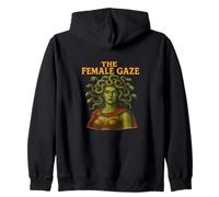 The Female Gaze Medusa Design Feminist Mythology Statement Zip Hoodie