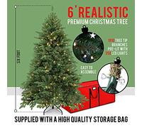 Festive Christmas 6Ft Richmond Fir Winter Pre-lit Artificial Christmas Tree - 350 Leds, Green