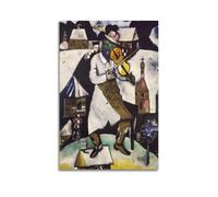 The Fiddler by Marc Chagall Painting Art Poster Wall Art Picture Canvas Prints Bedroom Living Room Decor 08x12inch(20x30cm)
