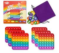The Fidget Game ABC Bingo Games for Kids - Six Educational Alphabet Bingo Popping Mats for Preschool, Toddlers, Kindergarten - Learning Activities for 2-6 Players 3+ Years