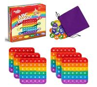 The Fidget Game ABC Bingo Games for Kids - Six Educational Alphabet Bingo Popping Mats for Preschool, Toddlers, Kindergarten - Learning Activities for 2-6 Players 3+ Years