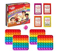 The Fidget Game Learn to Read in Weeks Master 220 High-Frequency Dolch Sight Words Curriculum-Appropriate Reading Game for Pre-K to Grade 3 - Popping Mats & Dice