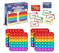 The Fidget Game Science of Reading Flash Cards & Popping Mats - Master Digraphs & Syllables - Engaging Educational Kit for Dyslexia & Young Readers, Grades 2-5