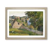 The Field Of Derout Lollichon By Paul Gauguin Classic Painting Framed Wall Art Print, Ready to Hang Picture for Living Room Bedroom Home Office Décor, Oak A4 (34 x 25 cm)