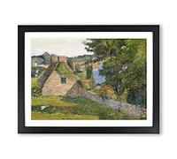 The Field Of Derout Lollichon By Paul Gauguin Classic Painting Framed Wall Art Print, Ready to Hang Picture for Living Room Bedroom Home Office Décor, Black A3 (46 x 34 cm)