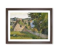 The Field Of Derout Lollichon By Paul Gauguin Classic Painting Framed Wall Art Print, Ready to Hang Picture for Living Room Bedroom Home Office Décor, Walnut A4 (34 x 25 cm)