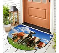 The Field On Calves Cow Doormat Entrance Mat Rug Cow Area Rugs Indoor Outdoor Washable Absorbent Non-Slip Floor Mat Carpet 91.4 x 61 cm