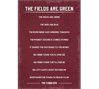 The Fields Are Green - Northampton Town fans song Art Print. Size A4