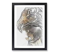 The Fierce Tiger in Abstract Framed Print | A2 Black Framed Wall Art | Ready to Hang | Abstract Animal Picture | Living Room Bedroom Lounge Office