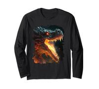 The Fiery Dragon Majesty in Power and Flames Long Sleeve T-Shirt