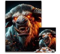 The Fiery Minotaur Jigsaw Puzzles for Adults 1000 Piece Wooden Jigsaw Puzzles BrainChallenging DIY Decorative Game Family Interactive Toy 1000 PCS(75x50cm)