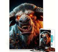 The Fiery Minotaur Jigsaws 1000 Pieces for Adults Brain Challenge Toy Peaceful Time Clear Cut Art Collectible (50x75cm)