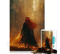 The Fiery Swordswoman Teenagers 1000 Piece Jigsaw Puzzle Mind Exercise Toy Group Play Precision Cut Festival Gift (50x75cm)