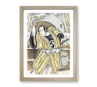 The Fifth Ichikawa Danjuro By Katsukawa Shunko Asian Japanese Framed Print | A3 Oak Framed Wall Art | Ready to Hang | Asian Nature Picture | Living Room Bedroom Lounge Office
