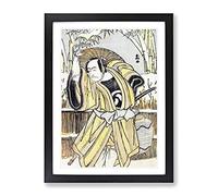 The Fifth Ichikawa Danjuro By Katsukawa Shunko Asian Japanese Framed Print | A4 Black Framed Wall Art | Ready to Hang | Asian Nature Picture | Living Room Bedroom Lounge Office
