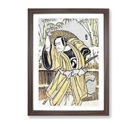 The Fifth Ichikawa Danjuro By Katsukawa Shunko Asian Japanese Framed Print | A4 Walnut Framed Wall Art | Ready to Hang | Asian Nature Picture | Living Room Bedroom Lounge Office