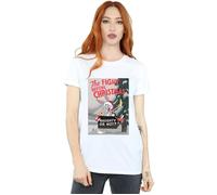 The Fight Before Christmas Cotton Boyfriend T-Shirt Looney Tunes White M