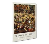The Fight Between Carnival And Lent By Pieter Bruegel The Elder Canvas Print | Gallery Wrapped 30mm Frame Wall Art | 20x14 inches | Ready to Hang | Classic Picture | Living Room Bedroom Lounge Office