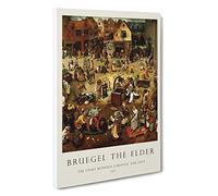 The Fight Between Carnival and Lent Pieter Bruegel The Elder Canvas Print | Gallery Wrapped 30mm Frame Wall Art | 30x20 inches | Ready to Hang | Contemporary Picture | Living Room Lounge Office