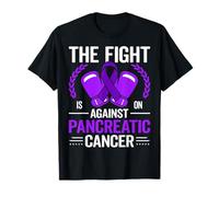 The Fight is On Against Pancreatic Cancer Purple Ribbon T-Shirt