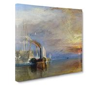 The Fighting Temeraire by Joseph Mallord William Turner Canvas Print | Gallery Wrapped 30mm Frame Wall Art | 14x14 inches | Ready to Hang | Modern Picture | Living Room Bedroom Lounge Office