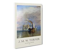The Fighting Temeraire By Joseph Mallord William Turner Canvas Print | Gallery Wrapped 30mm Frame Wall Art | 20x14 inches | Ready to Hang | Classic Picture | Living Room Bedroom Lounge Office