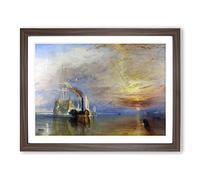 The Fighting Temeraire By Joseph Mallord William Turner Classic Painting Framed Print | A2 Walnut Framed Wall Art | Ready to Hang | Classic Historical Picture | Living Room Bedroom Lounge Office