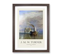 The Fighting Temeraire By Joseph Mallord William Turner Exhibition Museum Painting Framed Print | A3 Walnut Framed Wall Art | Ready to Hang | Modern Historical Picture | Living Room Lounge Office