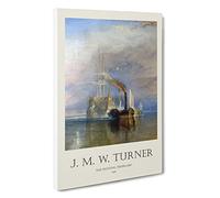 The Fighting Temeraire Joseph-Mallord William Turner Canvas Print | Gallery Wrapped 30mm Frame Wall Art | 30x20 inches | Ready to Hang | Contemporary Picture | Living Room Bedroom Lounge Office