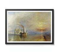 The Fighting Temeraire Joseph Mallord William Turner Print, Classic Art Painting Print, Romanticism Art Exhibition Wall Art, Vintage Home Decor Picture, A3 (Black Frame) - 45x32.8cm